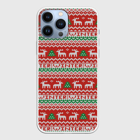 Чехол для iPhone 13 Pro Max с принтом Deer Christmas Pattern в Екатеринбурге,  |  | background | christmas | christmas pattern | deer | herringbone | holiday | knitted pattern | new year | pattern | texture | tree | вязаный узор | елка | елочка | новогодний узор | новый год | олени | паттерн | праздник | рождество | текстура | узор | фон