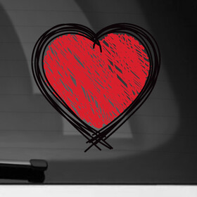 Наклейка на автомобиль с принтом Doodle Heart в Екатеринбурге, ПВХ |  | граффити | карандаш | любовь | набросок | рисунок | сердце | эских