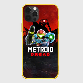 Чехол для iPhone 12 Pro с принтом Metroid Dread Самус Аран в Екатеринбурге, силикон | область печати: задняя сторона чехла, без боковых панелей | Тематика изображения на принте: aran | dread | mercurysteam | metroid | nintendo | samus | samus aran | самус аран