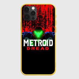 Чехол для iPhone 12 Pro с принтом Metroid Dread Самус Аран и потеки крови в Екатеринбурге, силикон | область печати: задняя сторона чехла, без боковых панелей | Тематика изображения на принте: aran | dread | mercurysteam | metroid | nintendo | samus | samus aran | самус аран