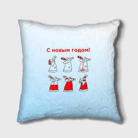Подушка 3D с принтом Дед Мороз пьет красное в Екатеринбурге, наволочка – 100% полиэстер, наполнитель – холлофайбер (легкий наполнитель, не вызывает аллергию). | состоит из подушки и наволочки. Наволочка на молнии, легко снимается для стирки | дед мороз | дед пьет красное | дедушка мороз | красное | напиток | новый год | праздник | прикол про новый год | рождество