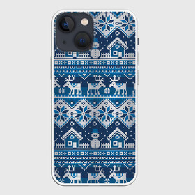 Чехол для iPhone 13 mini с принтом Christmas Pattern в Екатеринбурге,  |  | Тематика изображения на принте: background | christmas | deer | holiday | house | knitted pattern | new year | pattern | snow | snowflakes | snowman | texture | winter | вязаный узор | домик | зима | новый год | олени | праздник | рождество | снег | снеговик | снежинки | текстура | узор