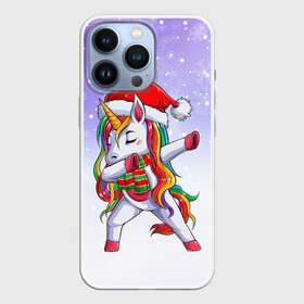 Чехол для iPhone 13 Pro с принтом Xmas Unicorn Dabbing   Рождественский Единорог Даб в Екатеринбурге,  |  | Тематика изображения на принте: christmas | dabbing | santa | unicorn | даббинг | дед мороз | единорог | зима | новый год | радуга | радужный | рождество | санта | снег | снежинка | юникорн