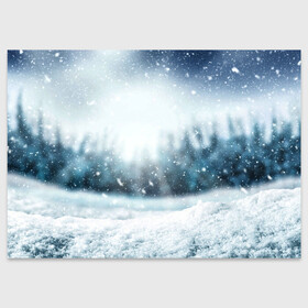 Поздравительная открытка с принтом МОРОЗНАЯ СВЕЖЕСТЬ | МЕТЕЛЬ в Екатеринбурге, 100% бумага | плотность бумаги 280 г/м2, матовая, на обратной стороне линовка и место для марки
 | 2022 | christmas | cold | merry | new | snow | winter | year | буря | год | елка | елки | ель | зима | лес | метель | мороз | новый | рождество | снег | снежинка | снежинки | снежная | холод