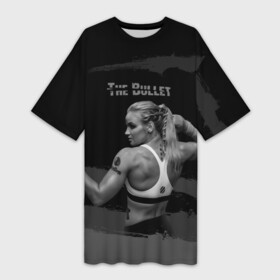 Платье-футболка 3D с принтом Валентина The Bullet в Екатеринбурге,  |  | bullet | девушка | надпись | прозвище | руки | спина | шевченко