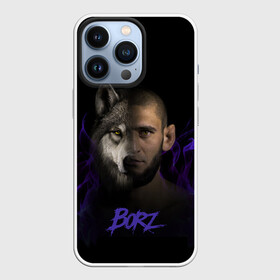 Чехол для iPhone 13 Pro с принтом Хамзат Borz в Екатеринбурге,  |  | borz | боец | волк | лицо | огонь | человек | чиваев
