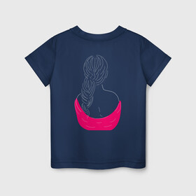 Детская футболка хлопок с принтом Девушка спиной в Екатеринбурге, 100% хлопок | круглый вырез горловины, полуприлегающий силуэт, длина до линии бедер | девочка | девушка | длинные волосы | женщина | косы | леди | прическа | романтика