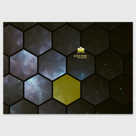 Поздравительная открытка с принтом JWST space cell theme в Екатеринбурге, 100% бумага | плотность бумаги 280 г/м2, матовая, на обратной стороне линовка и место для марки
 | Тематика изображения на принте: james webb | jwst | webb | астрономия | астрофизика | вселенная | галактика | джеймс уэбб | звезды | космос | наблюдения | наука | телескоп