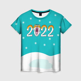 Женская футболка 3D с принтом Надпись 2022 Новый год в Екатеринбурге, 100% полиэфир ( синтетическое хлопкоподобное полотно) | прямой крой, круглый вырез горловины, длина до линии бедер | 2022 | год тигра | новый год | новый год 2022 | символ года | тигр | тигренок | тигрица | тигры