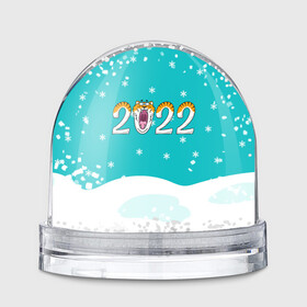 Игрушка Снежный шар с принтом Надпись 2022 Новый год в Екатеринбурге, Пластик | Изображение внутри шара печатается на глянцевой фотобумаге с двух сторон | 2022 | год тигра | новый год | новый год 2022 | символ года | тигр | тигренок | тигрица | тигры