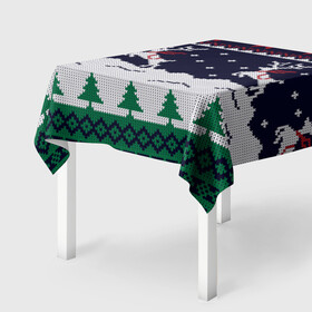 Скатерть 3D с принтом СВИТЕР С ОЛЕНЯМИ DEER SWEATER в Екатеринбурге, 100% полиэстер (ткань не мнется и не растягивается) | Размер: 150*150 см | 2022 | christmas | cold | deer | merry | new | snow | winter | year | буря | вязаный | год | елка | елки | ель | зима | лес | метель | мороз | новый | олени | олень | оленями | рождество | с | свитер | снег | снежинка | снежинки | холод