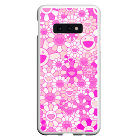 Чехол для Samsung S10E с принтом MURAKAMI PINK МУРАКАМИ РОЗОВЫЙ в Екатеринбурге, Силикон | Область печати: задняя сторона чехла, без боковых панелей | cute flowers | flower superflat | flowers | murakami | pop art | superflat | takashi murakami | милые цветочки | мураками | ромашки | такаси мураками | такаши мураками | цветочки | цветы