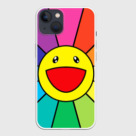 Чехол для iPhone 13 с принтом MURAKAMI STYLE МУРАКАМИ СТИЛЬ в Екатеринбурге,  |  | cute flowers | flower superflat | flowers | gradient | murakami | pop art | superflat | takashi murakami | градиент | милые цветочки | мураками | ромашки | такаси мураками | такаши мураками | цветочки | цветы