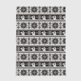 Постер с принтом Squirrel Pattern в Екатеринбурге, 100% бумага
 | бумага, плотность 150 мг. Матовая, но за счет высокого коэффициента гладкости имеет небольшой блеск и дает на свету блики, но в отличии от глянцевой бумаги не покрыта лаком | Тематика изображения на принте: background | christmas | hearts | holiday | knitted pattern | new year | pattern | snowflakes | squirrel | texture | белка | вязаный узор | новый год | паттерн | праздник | рождество | сердечки | снежинки | текстура | узор | фон