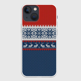 Чехол для iPhone 13 mini с принтом НОВОГОДНИЙ УЗОР С ОЛЕНЯМИ в Екатеринбурге,  |  | background | christmas | deer | holiday | knitted pattern | new year | pattern | snowflakes | texture | вязаный узор | новый год | олени | паттерн | праздник | рождество | снежинки | текстура | узор | фон