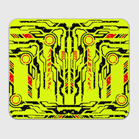 Прямоугольный коврик для мышки с принтом Cyberpunk 2077 YELLOW в Екатеринбурге, натуральный каучук | размер 230 х 185 мм; запечатка лицевой стороны | Тематика изображения на принте: будущее | жолтый | киберпанк | минимализм | полосы | схемы