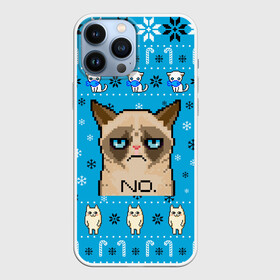 Чехол для iPhone 13 Pro Max с принтом Grumpy КОТ МЕМ НОВОГОДНИЙ в Екатеринбурге,  |  | 2021 | 2022 | cat | christmas | mem | merry | merry christmas | new year | snow | sweater | ugly christmas | winter | зима | кис | киска | кот | котейка | котик | коты | котяра | кошка | кошки | мем | мемы | новогодний | новогодняя | новый 