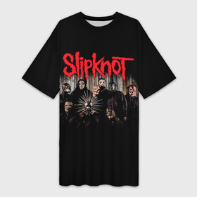 Платье-футболка 3D с принтом Slipknot .5: The Gray Chapter в Екатеринбурге,  |  | slipknot | алессандро вентурелла | альбом | джей вайнберг | джеймс рут | кори тейлор | крис фен | крэйг джонс | метал | мик томсон | музыка | петля | рок группа | сид уилсон | скользящий узел | слайпкнот