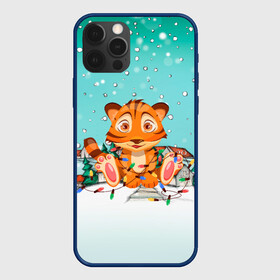 Чехол для iPhone 12 Pro Max с принтом Тигренок запутался в гирляндах в Екатеринбурге, Силикон |  | 2022 | год тигра | новый год | новый год 2022 | символ года | тигр | тигренок | тигрица | тигры