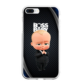 Чехол для iPhone 7Plus/8 Plus матовый с принтом BOSS black blue в Екатеринбурге, Силикон | Область печати: задняя сторона чехла, без боковых панелей | baby | boss | boss baby | босс | босс молокосос | маленький босс | малыш | мальчик | молокосос | ребенок