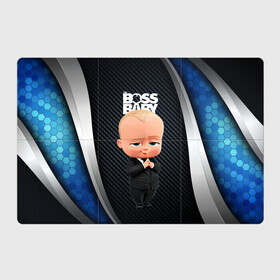 Магнитный плакат 3Х2 с принтом BOSS black blue в Екатеринбурге, Полимерный материал с магнитным слоем | 6 деталей размером 9*9 см | baby | boss | boss baby | босс | босс молокосос | маленький босс | малыш | мальчик | молокосос | ребенок
