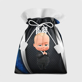 Подарочный 3D мешок с принтом BOSS black blue в Екатеринбурге, 100% полиэстер | Размер: 29*39 см | baby | boss | boss baby | босс | босс молокосос | маленький босс | малыш | мальчик | молокосос | ребенок