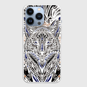 Чехол для iPhone 13 Pro с принтом БЕЛАЯ ЭТНИЧЕСКА ЛИСА   WHITE FOX в Екатеринбурге,  |  | abstract | fox | fox head | foxy | абстракция | голова лисы | животные | звери | лиса | этническая лиса | этно | этно лиса