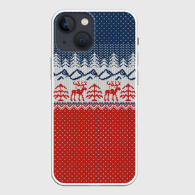 Чехол для iPhone 13 mini с принтом ВЯЗАНЫЙ УЗОР С ОЛЕНЯМИ в Екатеринбурге,  |  | background | christmas | deer | herringbone | holiday | knitted pattern | new year | pattern | snow | snowflakes | texture | tree | вязаный узор | елка | елочка | новый год | олени | паттерн | праздник | рождество | снег | снежинки | текстура | узор | фон