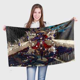 Флаг 3D с принтом Мона магическая ведьма геншин в Екатеринбурге, 100% полиэстер | плотность ткани — 95 г/м2, размер — 67 х 109 см. Принт наносится с одной стороны | genshin impact | hu tao | mona | paimon | raiden | геншен | геншин импакт | мона | паймон | сегун | шогун | эмпакт