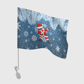 Флаг для автомобиля с принтом DAB SANTA | WINTER в Екатеринбурге, 100% полиэстер | Размер: 30*21 см | 2022 | christmas | dab | edm | new year | snow | winter | winter is coming | дэб | жест чихания | зима близко | наступающий год | новогодний | новый год | рождественский | рождество | рождество христово | с новым годом | святки