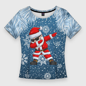 Женская футболка 3D Slim с принтом DAB SANTA  WINTER в Екатеринбурге,  |  | 2022 | christmas | dab | edm | new year | snow | winter | winter is coming | дэб | жест чихания | зима близко | наступающий год | новогодний | новый год | рождественский | рождество | рождество христово | с новым годом | святки