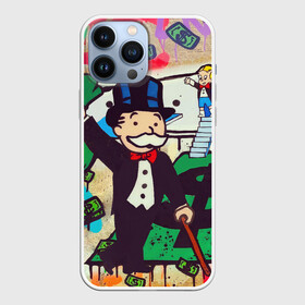 Чехол для iPhone 13 Pro Max с принтом Alec Monopoly ART в Екатеринбурге,  |  | Тематика изображения на принте: алек монополи арт | баксы | бернарде мейдоффе | граффити | доллары | личный самолет | мужчина с усами | уличное искусство | художник алек