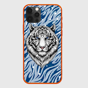 Чехол для iPhone 12 Pro с принтом New Years Tiger / Новогодний Тигр в Екатеринбурге, силикон | область печати: задняя сторона чехла, без боковых панелей | cat | tiger | год тигра | дед мороз | зверь | кошка | новый год | рождество | санта | символ года | снег | снежинка | тигр | хищник