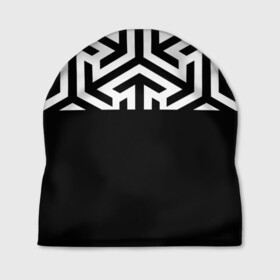 Шапка 3D с принтом Черно-Белая Абстракция в Екатеринбурге, 100% полиэстер | универсальный размер, печать по всей поверхности изделия | абстракция | геометрия | иллюзия | минимализм | черно белое
