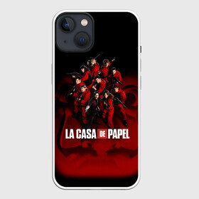 Чехол для iPhone 13 с принтом ГЕРОИ СЕРИАЛА БУМАЖНЫЙ ДОМ - LA CASA DE PAPEL в Екатеринбурге,  |  | bella ciao | la casa de papel | бумажный дом | ла каса де | ла каса де папель | ла каса де пепел | лакаса | сериал | фильм