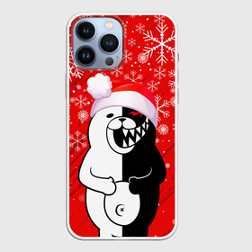 Чехол для iPhone 13 Pro Max с принтом НОВОГОДНИЙ MONOKUMA. в Екатеринбурге,  |  | 2022 | anime | black  white | danganronpa | happy new year | kurokuma | merry christmas | monodam | monokuma | monomi | monotaro | pink | shirokuma | аниме | год тигра | зима близко | мoноми | монокума | нг | новогодний | новый год | новый 