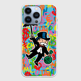 Чехол для iPhone 13 Pro с принтом Alec Monopoly Капиталист с деньгами в Екатеринбурге,  |  | alec monopoly | art | capitalist | graffiti | money | retro | street style | urban style | алек монополи | арт | граффити | деньги | доллар | искусство | капиталист | кляксы | миллионер | монополия | ретро | рисунки | современное искусст