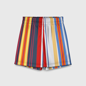 Детские спортивные шорты 3D с принтом Stripes Abstract в Екатеринбурге,  100% полиэстер
 | пояс оформлен широкой мягкой резинкой, ткань тянется
 | абстракция | акриловая | акриловый | без лишнего | белую | белый | в полоску | голубую | желтую | желтый | красную | красный | линии | на каждый день | полоски | разноцветная | разноцветное