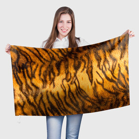 Флаг 3D с принтом Шкура тигра 2022 в Екатеринбурге, 100% полиэстер | плотность ткани — 95 г/м2, размер — 67 х 109 см. Принт наносится с одной стороны | 2022 | год тигра | новый год | новый год 2022 | символ года | тигр | тигренок | тигрица | тигры