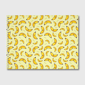 Альбом для рисования с принтом Банановый Бум в Екатеринбурге, 100% бумага
 | матовая бумага, плотность 200 мг. | банан | банановый | бананы | паттерн | прикол | фрукты