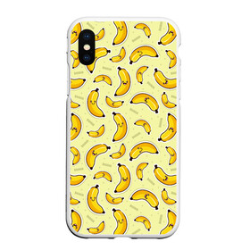 Чехол для iPhone XS Max матовый с принтом Банановый Бум в Екатеринбурге, Силикон | Область печати: задняя сторона чехла, без боковых панелей | банан | банановый | бананы | паттерн | прикол | фрукты