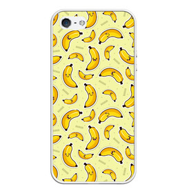 Чехол для iPhone 5/5S матовый с принтом Банановый Бум в Екатеринбурге, Силикон | Область печати: задняя сторона чехла, без боковых панелей | банан | банановый | бананы | паттерн | прикол | фрукты