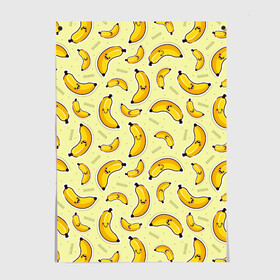 Постер с принтом Банановый Бум в Екатеринбурге, 100% бумага
 | бумага, плотность 150 мг. Матовая, но за счет высокого коэффициента гладкости имеет небольшой блеск и дает на свету блики, но в отличии от глянцевой бумаги не покрыта лаком | банан | банановый | бананы | паттерн | прикол | фрукты