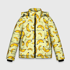 Зимняя куртка для мальчиков 3D с принтом Банановый Бум в Екатеринбурге, ткань верха — 100% полиэстер; подклад — 100% полиэстер, утеплитель — 100% полиэстер | длина ниже бедра, удлиненная спинка, воротник стойка и отстегивающийся капюшон. Есть боковые карманы с листочкой на кнопках, утяжки по низу изделия и внутренний карман на молнии. 

Предусмотрены светоотражающий принт на спинке, радужный светоотражающий элемент на пуллере молнии и на резинке для утяжки | банан | банановый | бананы | паттерн | прикол | фрукты