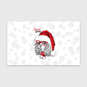 Бумага для упаковки 3D с принтом Happy Christmas кокер спаниель в Екатеринбурге, пластик и полированная сталь | круглая форма, металлическое крепление в виде кольца | american | cap | christmas | cocker spaniel | happy christmas | knitted scarf | new year | purebred dog | red | santa claus | snowflakes | американский | вязаный шарф | кокер спаниель | колпак | красные | новый год | очки | породистая собака | р