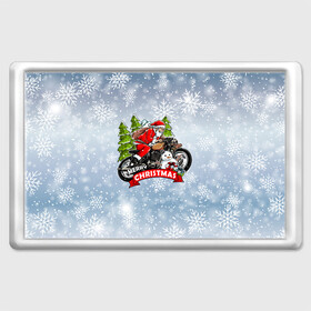 Магнит 45*70 с принтом Санта Байкер Santa on the motorbike в Екатеринбурге, Пластик | Размер: 78*52 мм; Размер печати: 70*45 | Тематика изображения на принте: bike | christmas | moto | santa | байк | дед мороз | елка | зима | мотоцикл | новый год | подарок | рождество | санта | снег | снеговик | снежинка