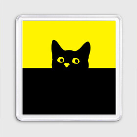 Магнит 55*55 с принтом Котик (голова кота) в Екатеринбурге, Пластик | Размер: 65*65 мм; Размер печати: 55*55 мм | cat | голова кота | для девушек | животное | кот | котик | подарок