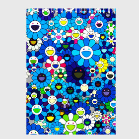 Скетчбук с принтом ТАКАСИ МУРАКАМИ в Екатеринбурге, 100% бумага
 | 48 листов, плотность листов — 100 г/м2, плотность картонной обложки — 250 г/м2. Листы скреплены сверху удобной пружинной спиралью | takashi murakami | абстракция | арт | иллюстрация | смайлы | такаси мураками | такаши мураками | цветы | яркие краски