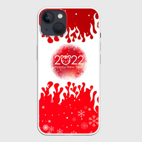 Чехол для iPhone 13 с принтом Happy New Year Fire. в Екатеринбурге,  |  | Тематика изображения на принте: 2022 | fire | happy new year | merry christmas | год тигра | зима близко | нг | новогодний | новогодний тигр | новогодняя символика | новый год | новый год 2022 | рождество | символ 2022 года | снег | снежинки | тигр