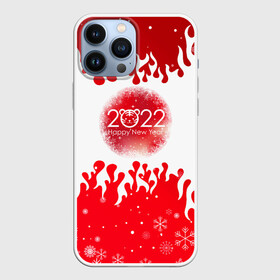 Чехол для iPhone 13 Pro Max с принтом Happy New Year Fire. в Екатеринбурге,  |  | 2022 | fire | happy new year | merry christmas | год тигра | зима близко | нг | новогодний | новогодний тигр | новогодняя символика | новый год | новый год 2022 | рождество | символ 2022 года | снег | снежинки | тигр